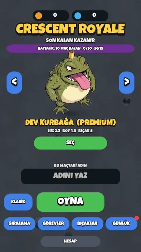 Crescent Royale karakter seçimi